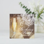  kroonluchter vrouwen verjaardagsfeestje kaart (Staand voorkant)