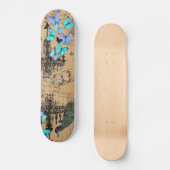kroonlui moderne pauw blauwe vlinder skateboard (Voorkant)