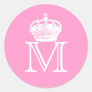 Kroonmonogram Ronde Sticker