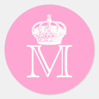 Kroonmonogram Ronde Sticker