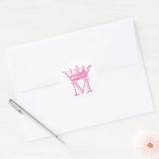 kroonmonogram ronde sticker (Envelop)