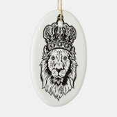 Kroonnig Lion's hoofd Keramisch Ornament (Rechts)