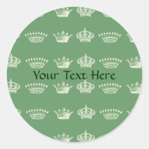 Kroonpatroon in wit ronde sticker