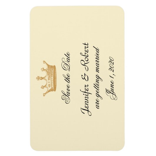 Kroonregentschap in Gouden Ivoor Bruiloft Save the Magneet (Verticaal)