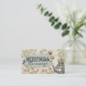 kroontheepot fruitbloem hand gemengde thee visitekaartje (Staand voorkant)