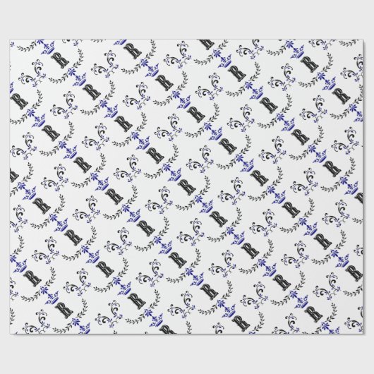 Kroonweimonogram "R" Cadeaupapier (Vlak)