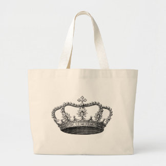 Kroonzwart en wit Grote Tote Bag