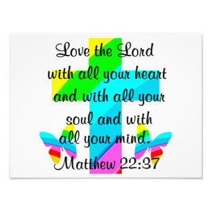KROSS- EN BUTTERFLY-MATTHEW 22:37-ONTWERP FOTO AFDRUK