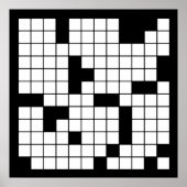 KROSSWORD PUZZLE PATTERN GRAPHICS GAMES VOOR WOORD POSTER (Voorkant)