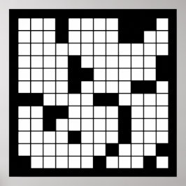 KROSSWORD PUZZLE PATTERN GRAPHICS GAMES VOOR WOORD POSTER