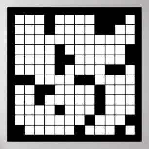 KROSSWORD PUZZLE PATTERN GRAPHICS GAMES VOOR WOORD POSTER