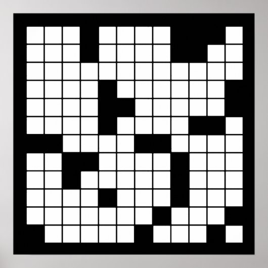KROSSWORD PUZZLE PATTERN GRAPHICS GAMES VOOR WOORD POSTER (Voorkant)