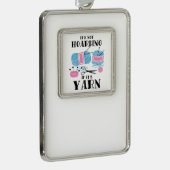 Krotseet Knitting Gifts Verzilverd Kader Ornament (Rechts)