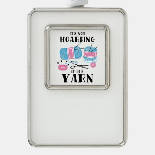 Krotseet Knitting Gifts Verzilverd Kader Ornament (Voorkant)