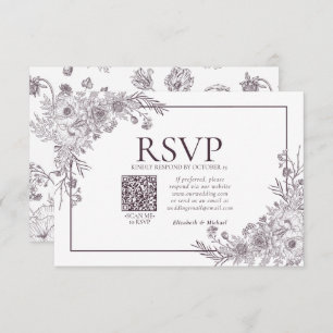 krottenwijk Paarse platte lijn Art QR-code RSVP