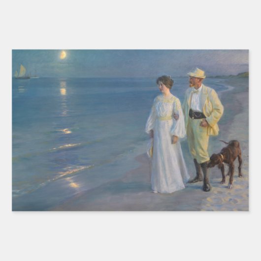 Kroyer - De kunstenaar en zijn vrouw op het strand Inpakpapier Vel (Voorkant)