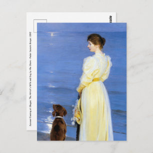 Kroyer - De vrouw van de kunstenaar en de hond van Briefkaart