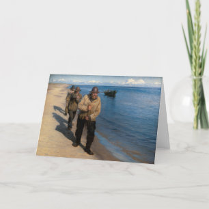 Kroyer - Drie vissers die een boot trekken Kaart