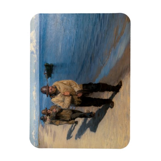 Kroyer - Drie vissers die een boot trekken Magneet (Verticaal)