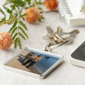 Kroyer - Drie vissers die een boot trekken Sleutelhanger (Zijkant)