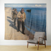 Kroyer - Drie vissers die een boot trekken Wandkleed (In Situ (horizontaal))