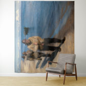 Kroyer - Drie vissers die een boot trekken Wandkleed (In situ)