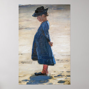 Kroyer - Little Girl op Skagen Beach Poster