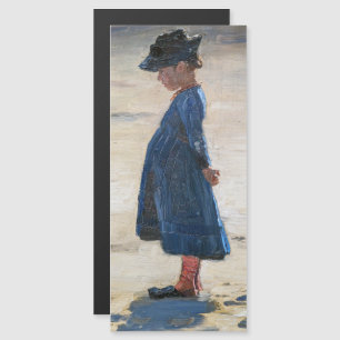 Kroyer - Petite fille sur Skagen Beach Carte magné