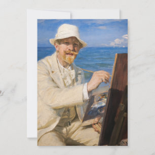 Kroyer - Self-Portreit in Skagen Beach Kaart
