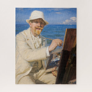 Kroyer - Self-Portreit in Skagen Beach Legpuzzel