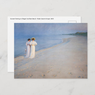 Kroyer - Summer Evening on Skagen Beach Briefkaart