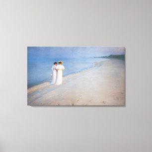 Kroyer - Summer Evening on Skagen Beach Canvas Afdruk