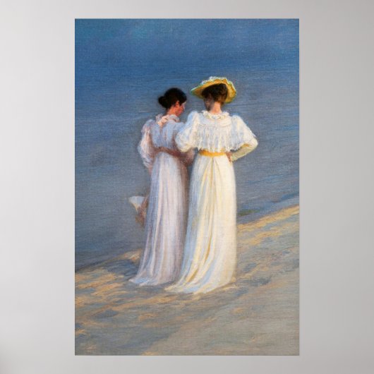 Kroyer - Summer Evening on Skagen Beach Closeup Poster (Voorkant)