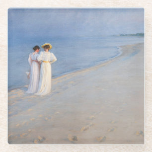 Kroyer - Summer Evening on Skagen Beach Glazen Onderzetter