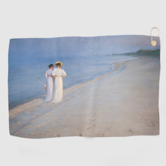 Kroyer - Summer Evening on Skagen Beach Golfhanddoek (Horizontaal)