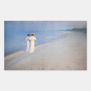 Kroyer - Summer Evening on Skagen Beach Rechthoekige Sticker