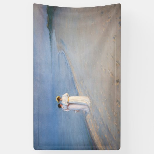 Kroyer - Summer Evening on Skagen Beach Spandoek (Verticaal)