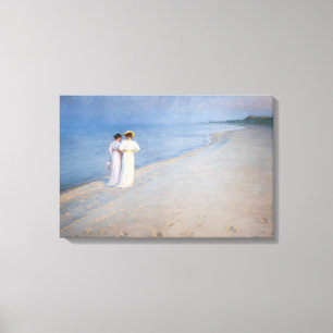 Kroyer - Zomeravond op Skagen Beach Canvas Afdruk