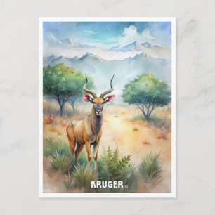 Kruger Nationaal Park Waterverf Schilderij Briefkaart