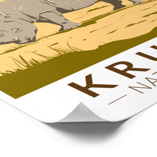 Kruger Nationaal Park Witte neushoorn Reiskunst Poster (Hoek)