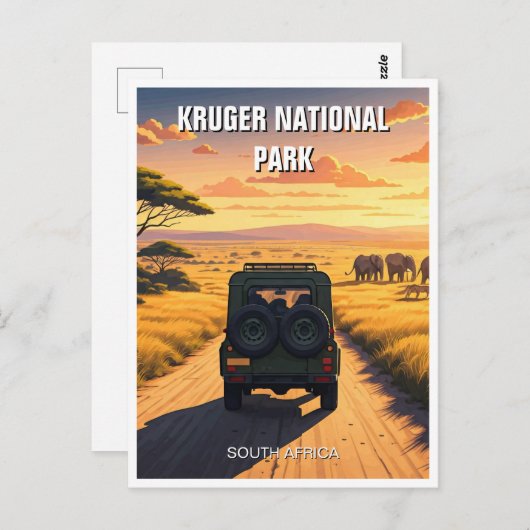 Kruger Nationaal Park Zuid-Afrika Briefkaart (Voorkant / Achterkant)