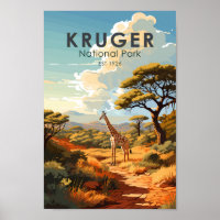 Kruger Nationaal Park Zuid-Afrika Giraffe Vintage