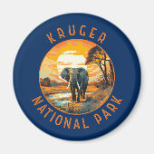 Kruger Nationaal Park Zuid-Afrika Olifant Retro Magneet (Voorkant)