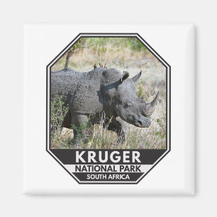 Kruger National Park South Africa Rhino Waterverf Magneet