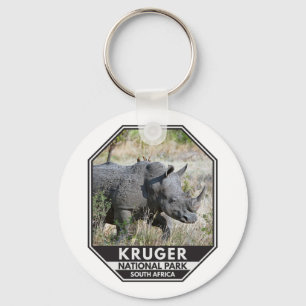 Kruger National Park South Africa Rhino Waterverf Sleutelhanger
