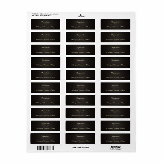 Kruid & Spice/ U Pick Kleur Zwart Board Ingrediënt Etiket (Full Sheet)