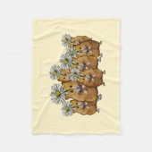Kruid van Cute Hamsters Holding Daisies: Kunst Fleece Deken (Voorkant)