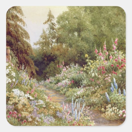 Kruidachtige Grens Vierkante Sticker (Voorkant)