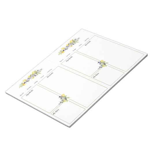 Kruiden Citroenen Mini Multomap Geen Lijnen Recept Notitieblok (Schuin)