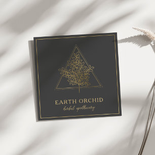 Kruiden en flora Apothecary Gold Vierkante Visitekaartje